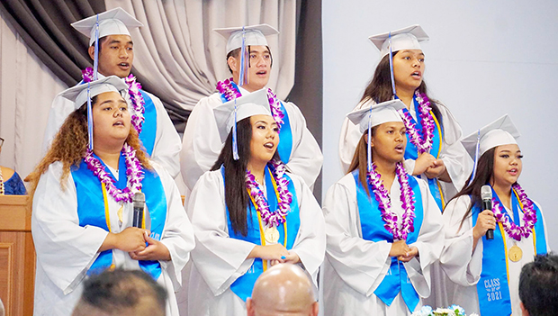 Seven of the eight Manumalo graduates