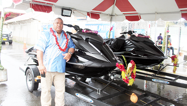 Marine Patrol officer with the new jet skis