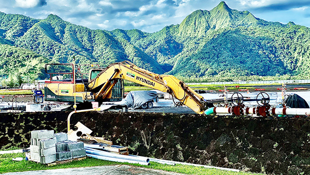 McConnell Dowell continues work on a new concrete apron fronting the arrival/departure halls at Pago Pago International Airport