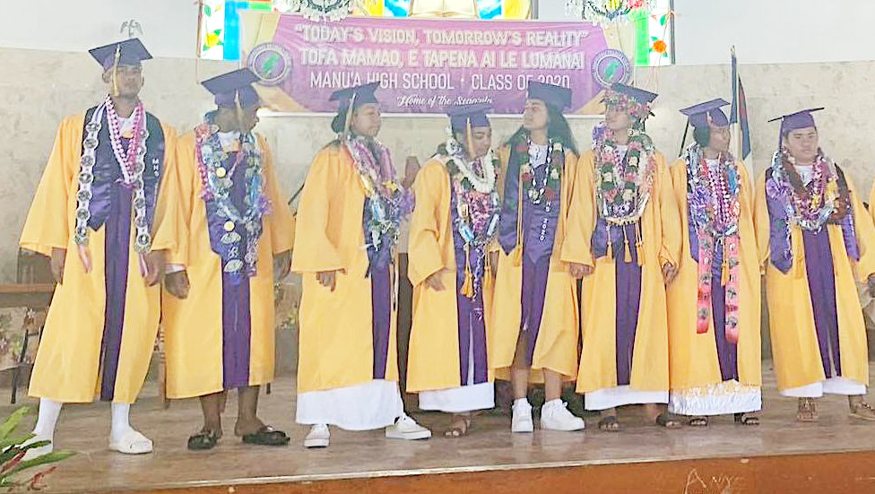 8 of the 2020 Manu'a High School graduates