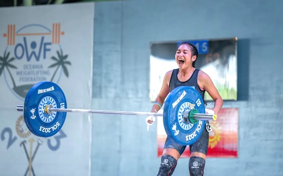 Team Palau's Jezzlee Baiei competes at the Honiara Games