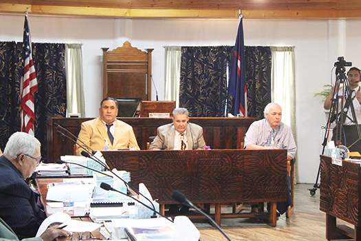 Manu’a District Governor Misaalefua J. Hudson, Chief Election Officer Uiagalelei Lealofi and Attorney General Fainuulelei Falefatu Alailima-Utu