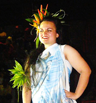Miss American Samoa Magalita Philomena Johnson in her sarong
