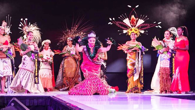 Miss Fonoifafo McFarland-Seumanu shortly after being crowned Miss Pacific Islands 2019.