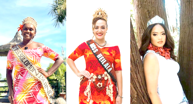  Left to right: Miss Solomon Islands, Miss Tonga, Miss American Samoa