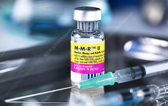 Photo of MMR vaccine and needle