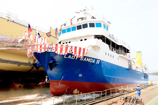 MV Lady Samoa IV launching