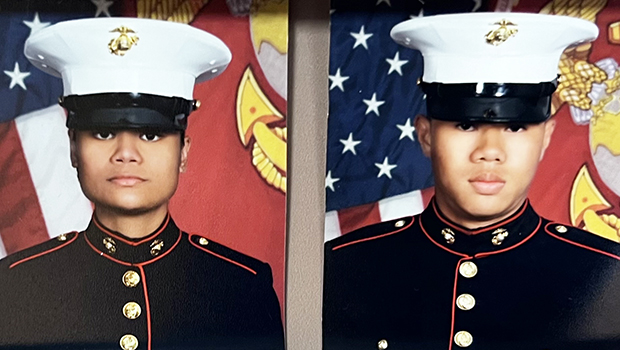 PFC Mele Ah Ling (left) of Malaeimi, and PFC Naseri Selesele of Faleniu