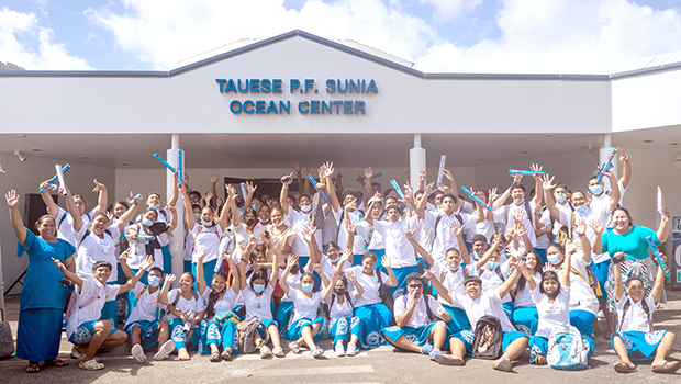 Samoan High School students and others pose for a group photo on Monday