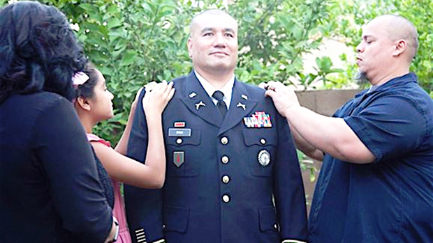 Noel Folasa Taeleifi Faiivae Iuli Godinet Chun with his wife, daughter and friend