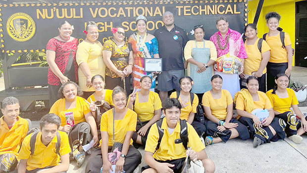Nu’uuli Vocational Technical High School students with ASVB personnel