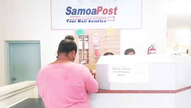  Applicant posting application form at the Samoa Post