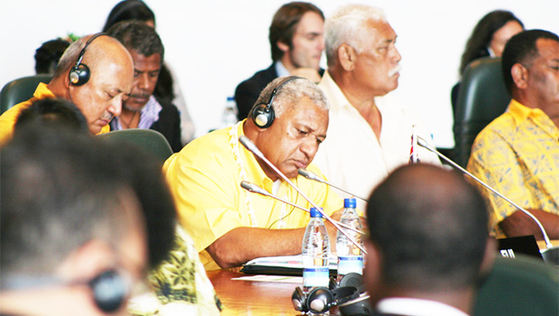 Pacific Forum chairman, Fiji's prime minister Frank Bainimara and others