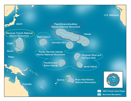 MARINE MONUMENT AND SANCTUARY MAP