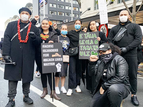 Black Lives Matter protest group in Auckland.