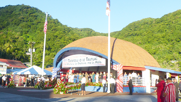 VIPs at flag raising