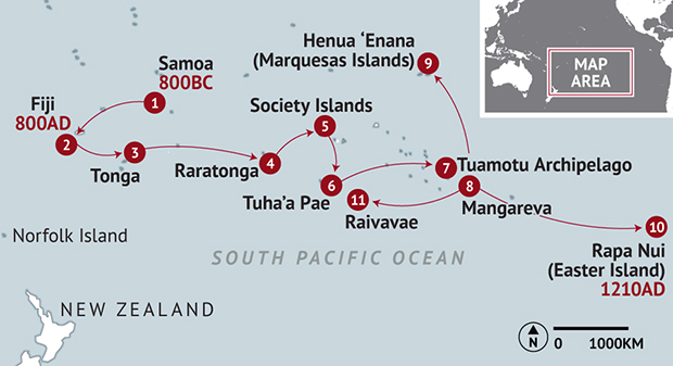 POLYNESIAN MIGRATION ROUTE GRAPHIC
