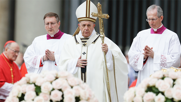 Pope Francis celebrates Easter Mass in St. Peter's Square