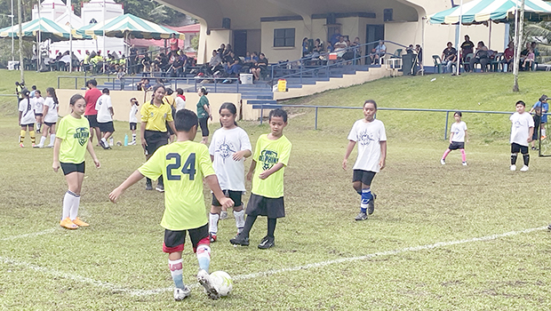 private school soccer league action