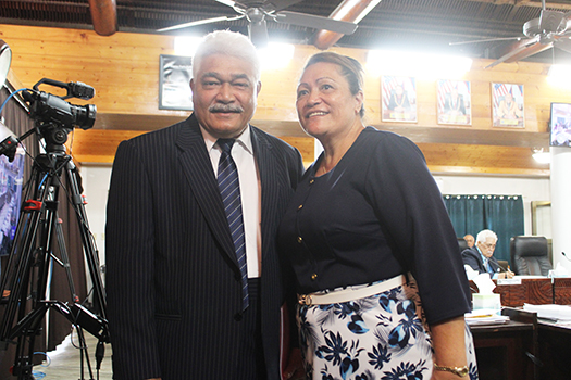 Counsel Asaua Falaniko Fuimaono with his wife