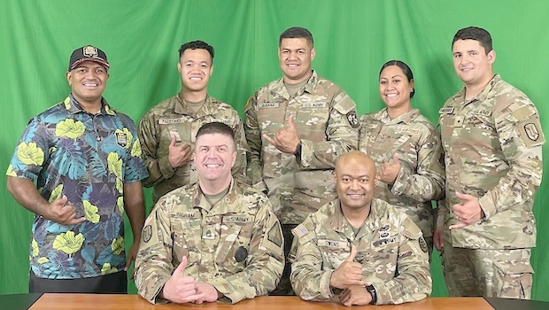US Army National Guard officials and recruiters