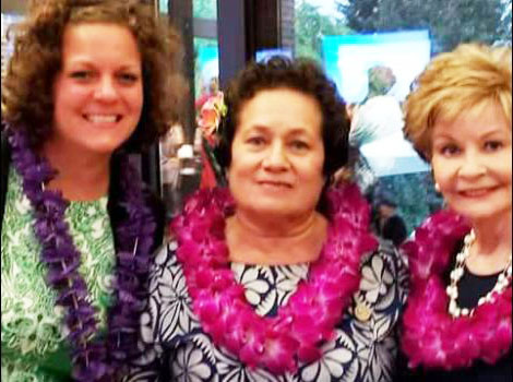 Congresswoman Amata (center) with daughter Kirsten (left) and Congresswoman Bordallo (right)