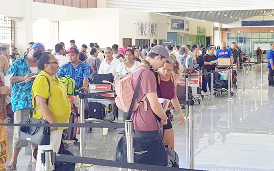 NZers at Samoa airport wait to catch their repatriation to Auckland