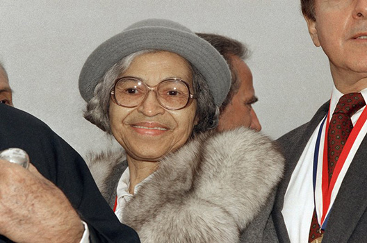 This Oct. 28, 1986, file photo shows Rosa Parks at Ellis Island