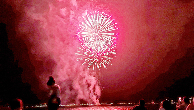 Bluesky fireworks display celebrating Coast Weeks