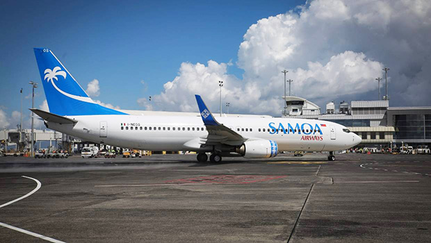 Samoa Airlines plane on the tarmac 