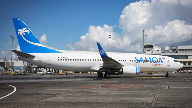  File photo of Samoa Airways plane on runway