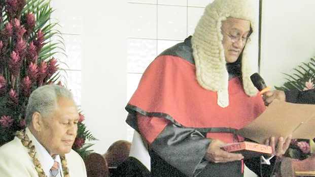 Chief Justice Satiu Simativa Perese and Head of State