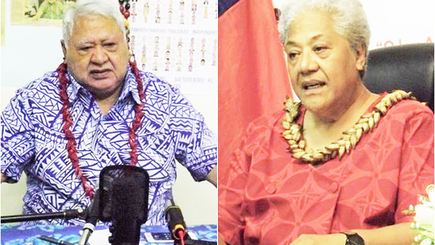 Tuilaepa Sailele Malielegaoi, left; and Fiame Naomi Mata'afa.