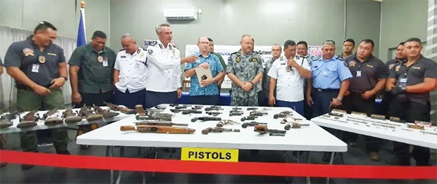 Turned in weapons on display