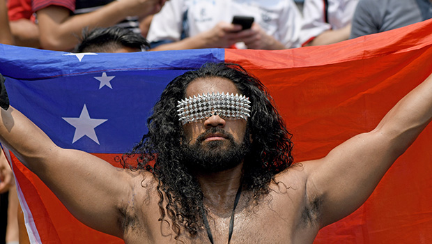 Samoa fan at Hong Kong Sevens