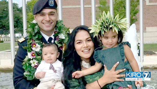 Captain Jordan Scanlan with his wife Niva and their children