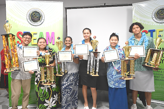 Top six winners of 37th American Samoa High School Science Symposium