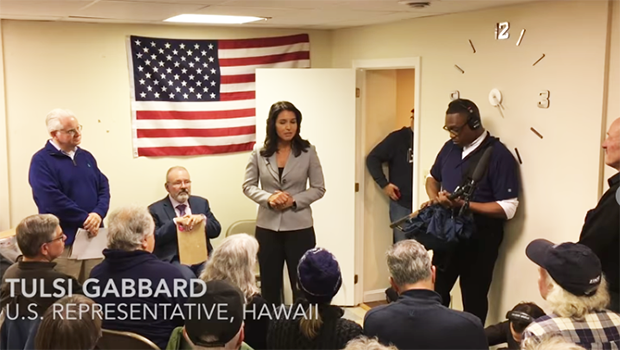 Tulsi Gabbard in a screenshot from video by Star-Advertiser