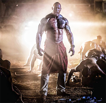 Dwayne "THE ROCK" Johnson screen shot from his new movie.
