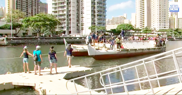 Hokulea at the Alawai Marina