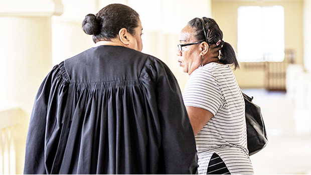 Schuster with her lawyer Treena Atoa
