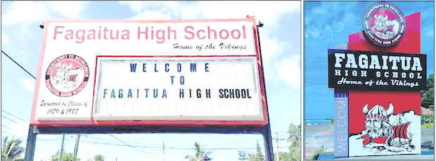 Fagaitua high school signs