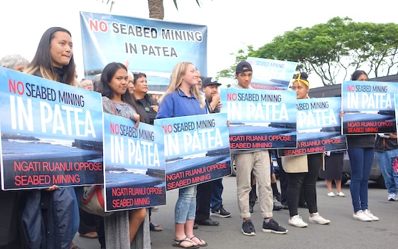 A protest against seabed mining