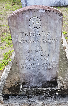 Headstone of Navy Seaman Tafaega of Olosega, Mau'a