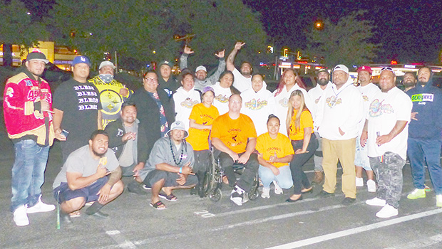 Car club members and Lend A Hand Foundation members