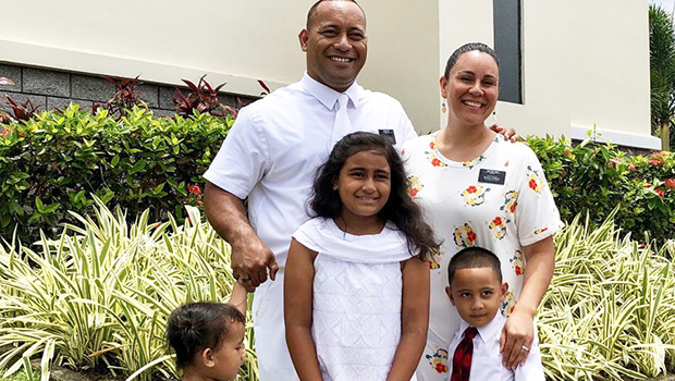 The Seu family Saturday, October 12th after their daughter Emma was baptized in front of a large gathering of family and friends.