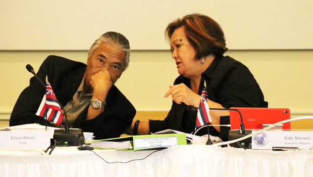Edwin Ebisui, left, with Kitty Simonds