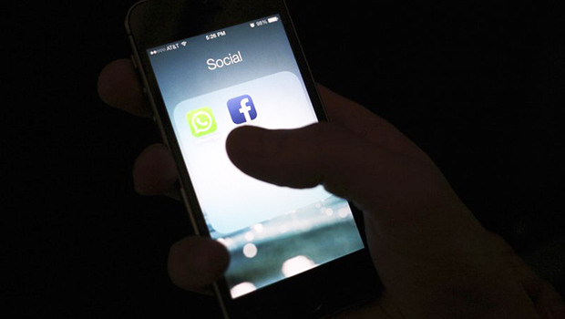 Screen showing social media logos