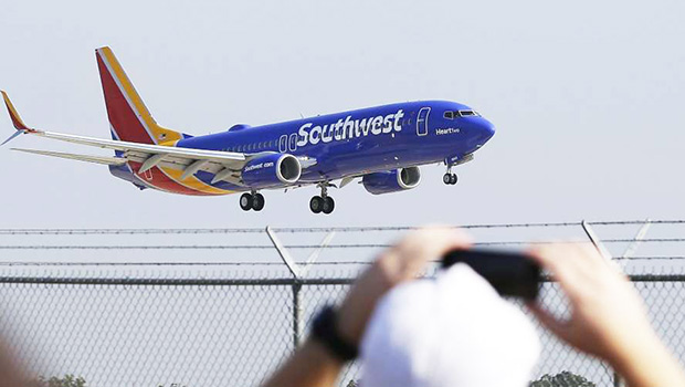 Southwest Airlines plane landing
