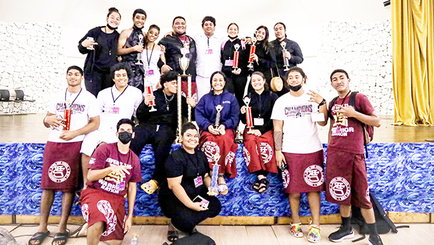 35th Annaul Secondary Speech Festival winners with trophies